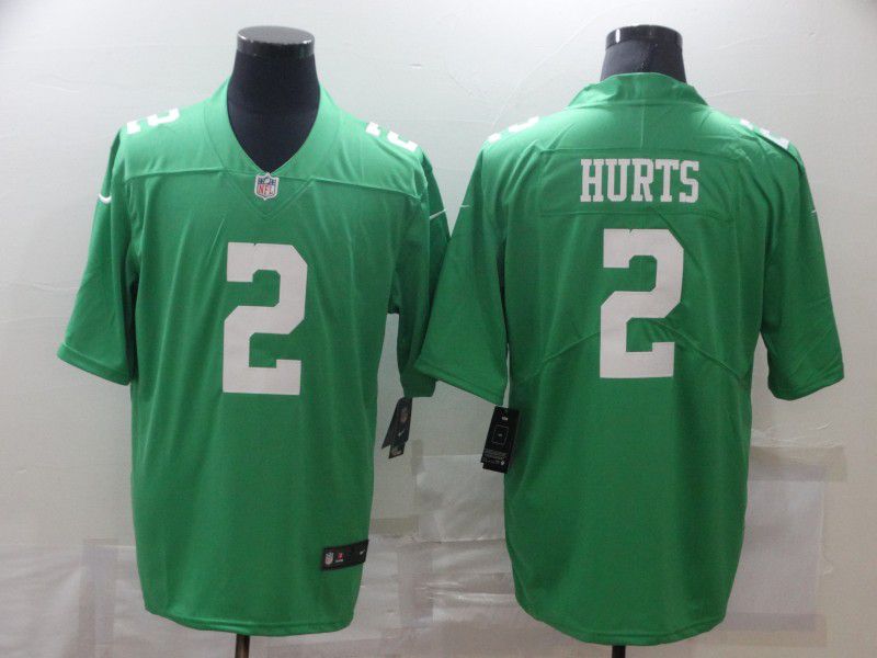 Men Philadelphia Eagles #2 Hurts Green Nike Limited Vapor Untouchable NFL Jerseys